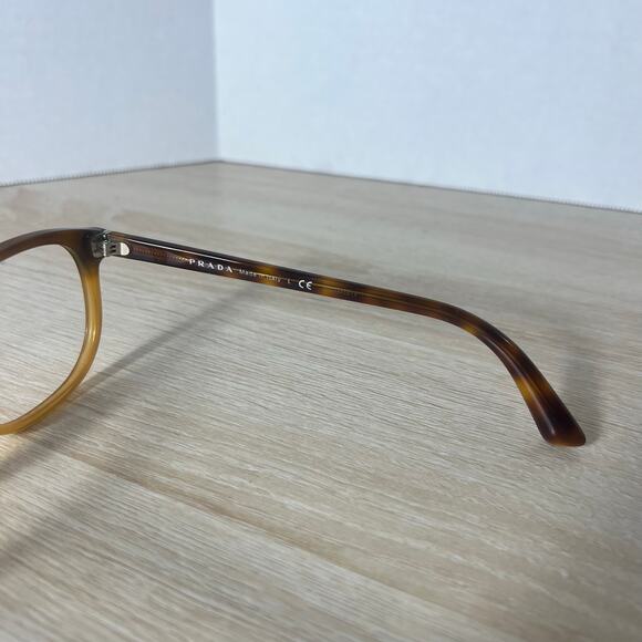 Prada VPR17R TKU-1O1 Eyeglasses Brown Honey Transparent Frames Italy 54-19-145